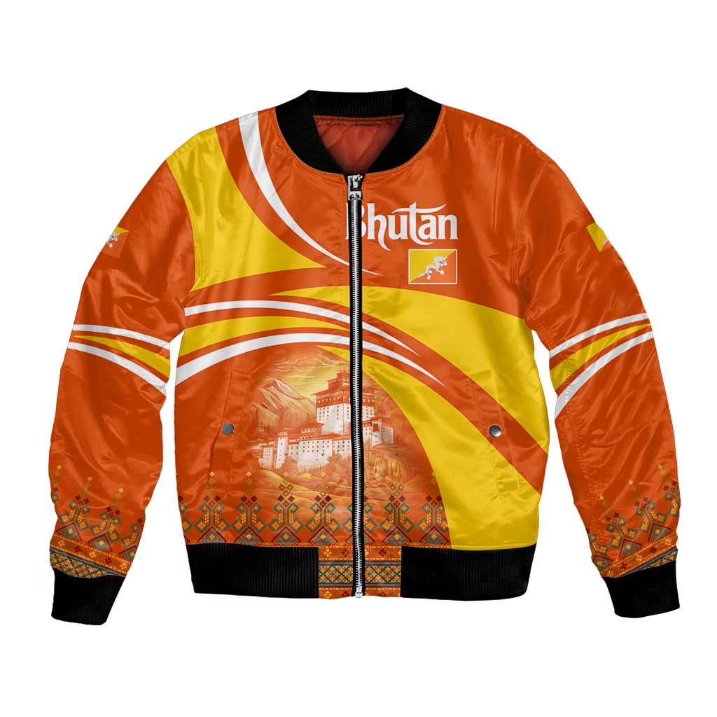 Bhutan Heritage Bomber Jacket with Paro Monastery and Druk Dragon