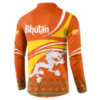 Bhutan Heritage Button Sweatshirt with Paro Monastery and Druk Dragon