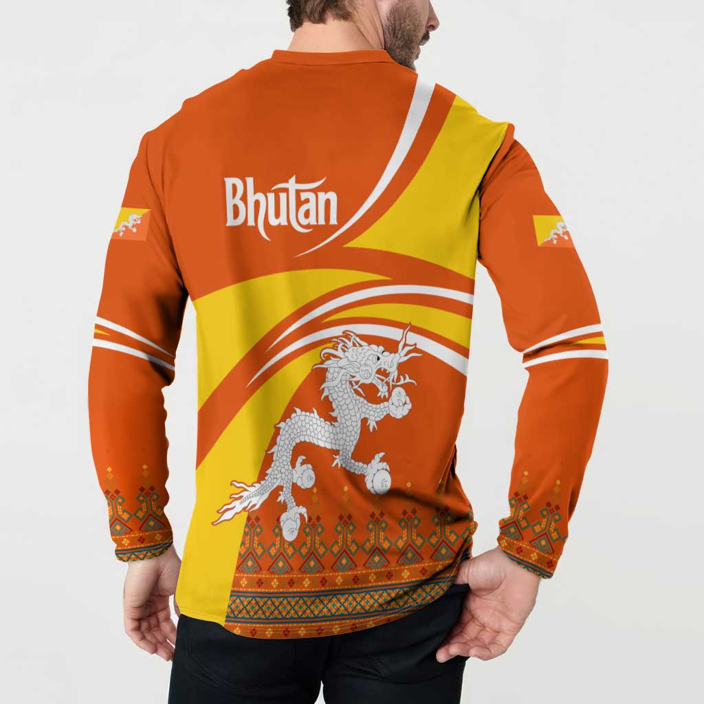 Bhutan Heritage Button Sweatshirt with Paro Monastery and Druk Dragon