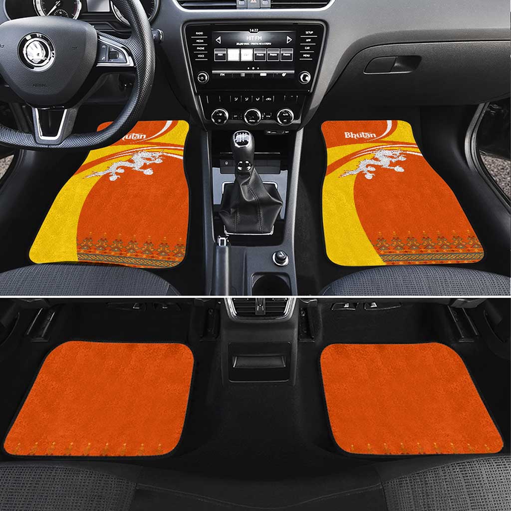 Bhutan Heritage Car Mats with Paro Monastery and Druk Dragon