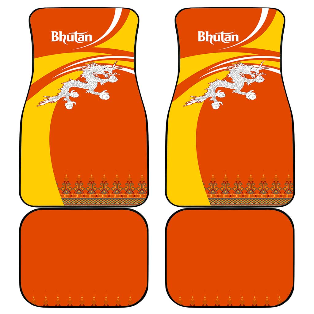 Bhutan Heritage Car Mats with Paro Monastery and Druk Dragon