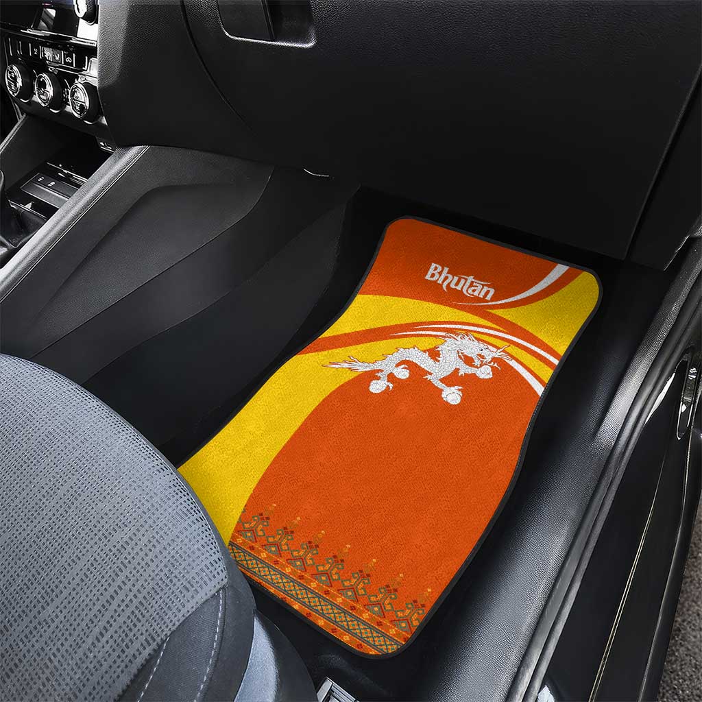 Bhutan Heritage Car Mats with Paro Monastery and Druk Dragon