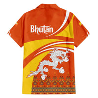 Bhutan Heritage Family Matching Off The Shoulder Long Sleeve Dress and Hawaiian Shirt with Paro Monastery and Druk Dragon