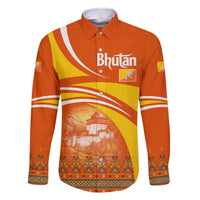 Bhutan Heritage Family Matching Off The Shoulder Long Sleeve Dress and Hawaiian Shirt with Paro Monastery and Druk Dragon