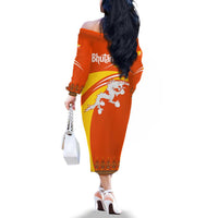 Bhutan Heritage Family Matching Off The Shoulder Long Sleeve Dress and Hawaiian Shirt with Paro Monastery and Druk Dragon