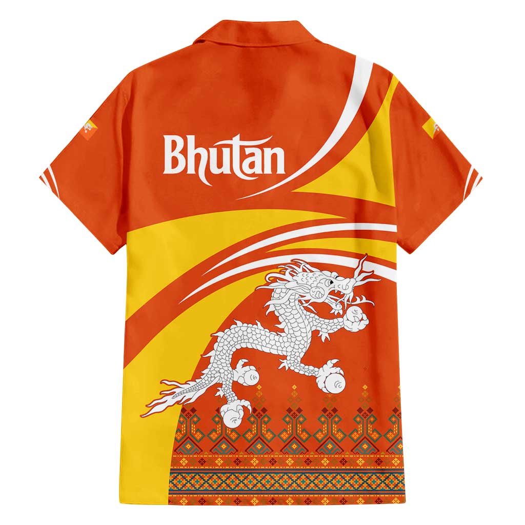 Bhutan Heritage Family Matching Off Shoulder Short Dress and Hawaiian Shirt with Paro Monastery and Druk Dragon