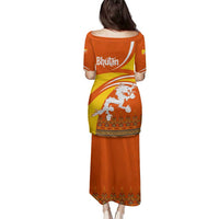 Bhutan Heritage Family Matching Puletasi and Hawaiian Shirt with Paro Monastery and Druk Dragon