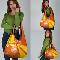 Bhutan Heritage Grocery Bag with Paro Monastery and Druk Dragon