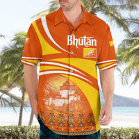 Bhutan Heritage Hawaiian Shirt with Paro Monastery and Druk Dragon
