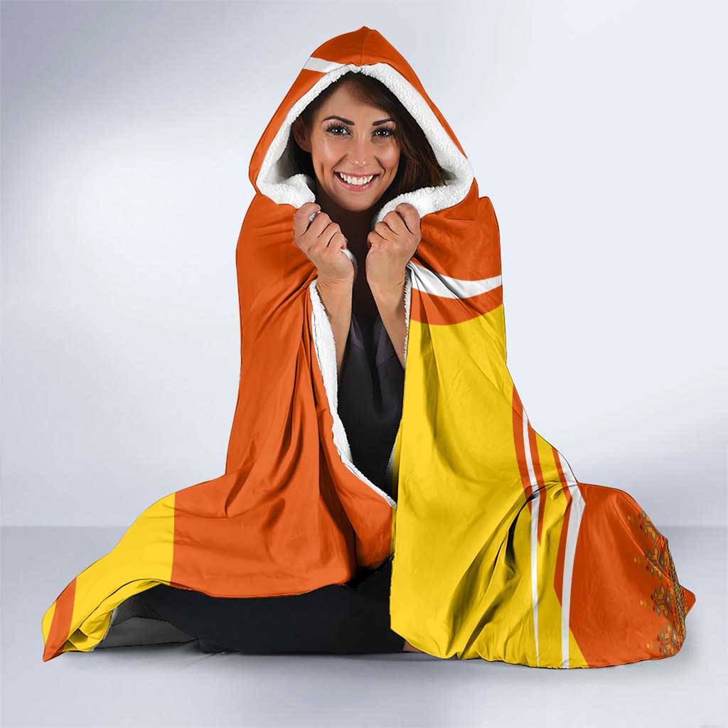 Bhutan Heritage Hooded Blanket with Paro Monastery and Druk Dragon