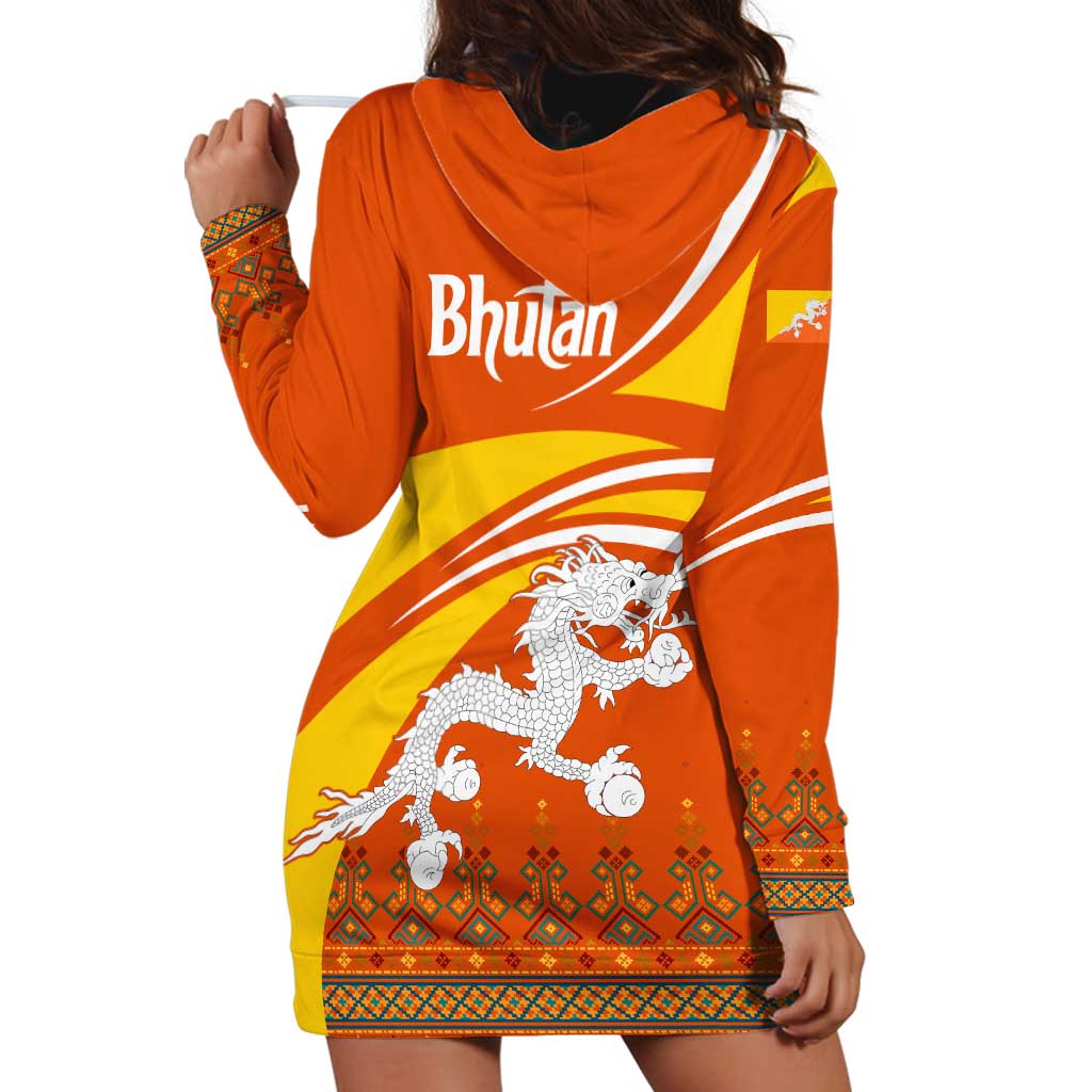 Bhutan Heritage Hoodie Dress with Paro Monastery and Druk Dragon