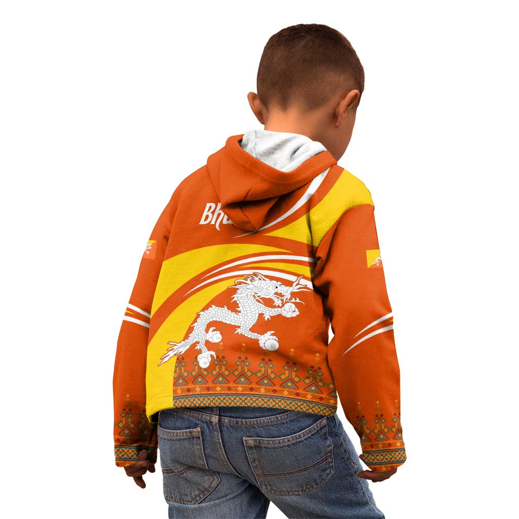 Bhutan Heritage Kid Hoodie with Paro Monastery and Druk Dragon
