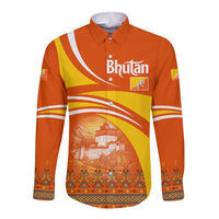 Bhutan Heritage Long Sleeve Button Shirt with Paro Monastery and Druk Dragon