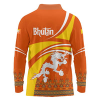 Bhutan Heritage Long Sleeve Polo Shirt with Paro Monastery and Druk Dragon