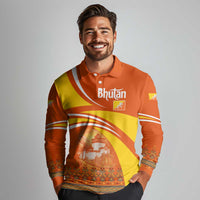 Bhutan Heritage Long Sleeve Polo Shirt with Paro Monastery and Druk Dragon