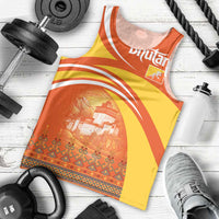Bhutan Heritage Men Tank Top with Paro Monastery and Druk Dragon