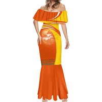 Bhutan Heritage Mermaid Dress with Paro Monastery and Druk Dragon