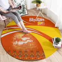 Bhutan Heritage Round Carpet with Paro Monastery and Druk Dragon
