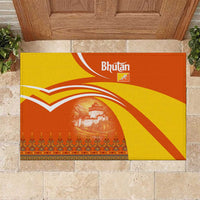 Bhutan Heritage Rubber Doormat with Paro Monastery and Druk Dragon