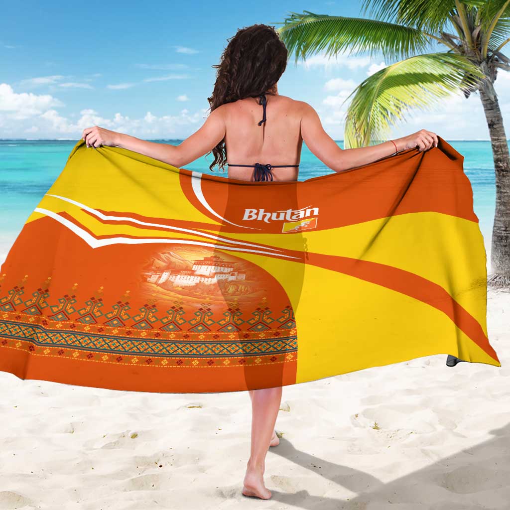 Bhutan Heritage Sarong with Paro Monastery and Druk Dragon