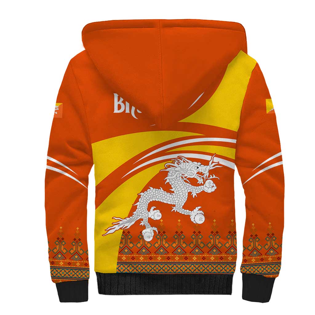 Bhutan Heritage Sherpa Hoodie with Paro Monastery and Druk Dragon