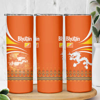 Bhutan Heritage Skinny Tumbler with Paro Monastery and Druk Dragon