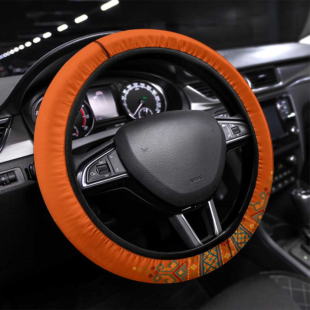 Bhutan Heritage Steering Wheel Cover with Paro Monastery and Druk Dragon