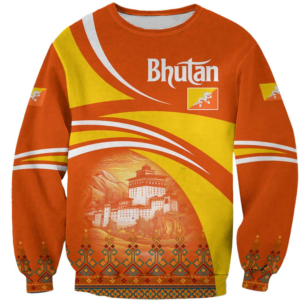 Bhutan Heritage Sweatshirt with Paro Monastery and Druk Dragon