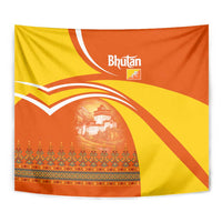 Bhutan Heritage Tapestry with Paro Monastery and Druk Dragon