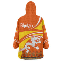 Bhutan Heritage Wearable Blanket Hoodie with Paro Monastery and Druk Dragon
