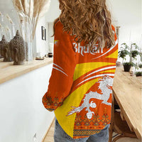 Bhutan Heritage Women Casual Shirt with Paro Monastery and Druk Dragon