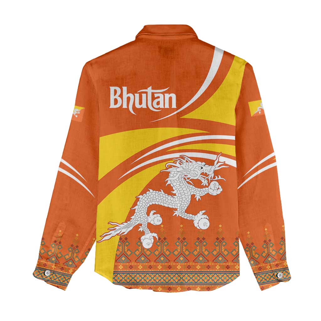 Bhutan Heritage Women Casual Shirt with Paro Monastery and Druk Dragon