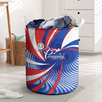 Paraguay Flag Day Laundry Basket Patriotic Sunburst Traditional Ñandutí Lace