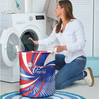 Paraguay Flag Day Laundry Basket Patriotic Sunburst Traditional Ñandutí Lace