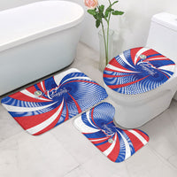 Paraguay Flag Day Bathroom Set Patriotic Sunburst Traditional Ñandutí Lace