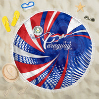 Paraguay Flag Day Beach Blanket Patriotic Sunburst Traditional Ñandutí Lace