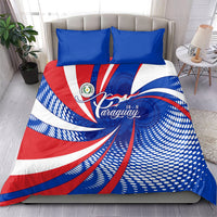 Paraguay Flag Day Bedding Set Patriotic Sunburst Traditional Ñandutí Lace