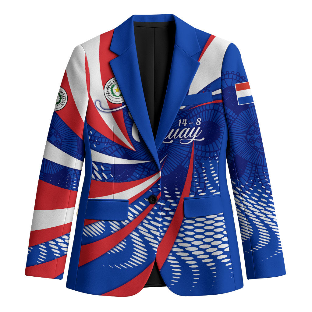 Paraguay Flag Day Blazer Patriotic Sunburst Traditional Ñandutí Lace