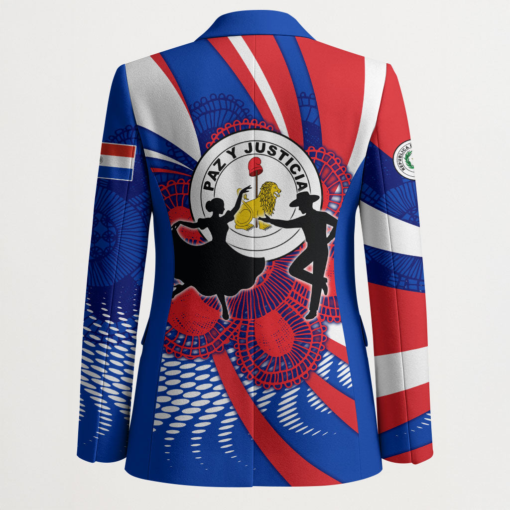 Paraguay Flag Day Blazer Patriotic Sunburst Traditional Ñandutí Lace