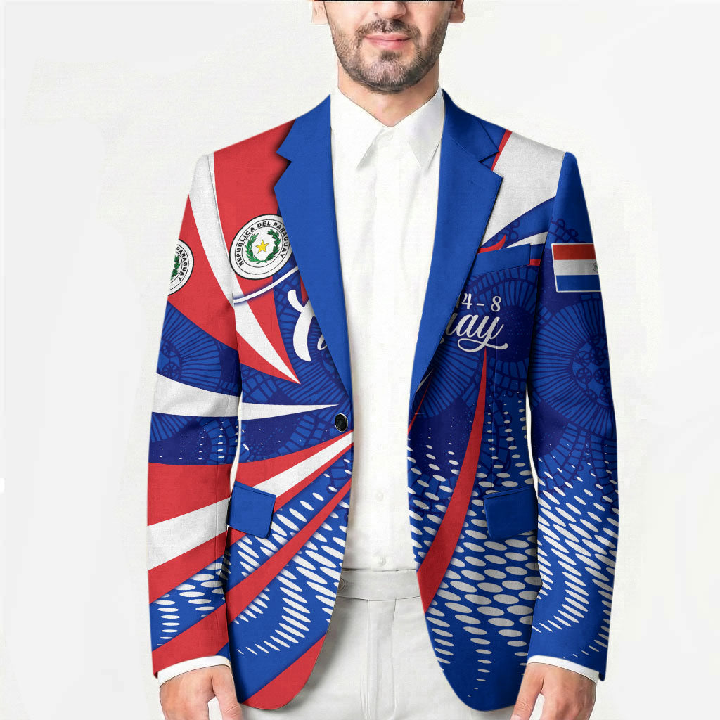 Paraguay Flag Day Blazer Patriotic Sunburst Traditional Ñandutí Lace