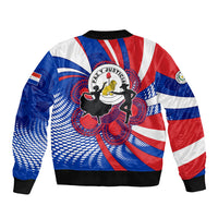 Paraguay Flag Day Bomber Jacket Patriotic Sunburst Traditional Ñandutí Lace