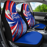 Paraguay Flag Day Car Seat Cover Patriotic Sunburst Traditional Ñandutí Lace