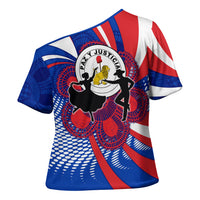 Paraguay Flag Day Cross Shoulder Shirt Patriotic Sunburst Traditional Ñandutí Lace