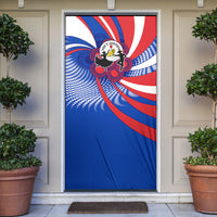 Paraguay Flag Day Door Cover Patriotic Sunburst Traditional Ñandutí Lace