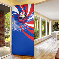 Paraguay Flag Day Door Cover Patriotic Sunburst Traditional Ñandutí Lace