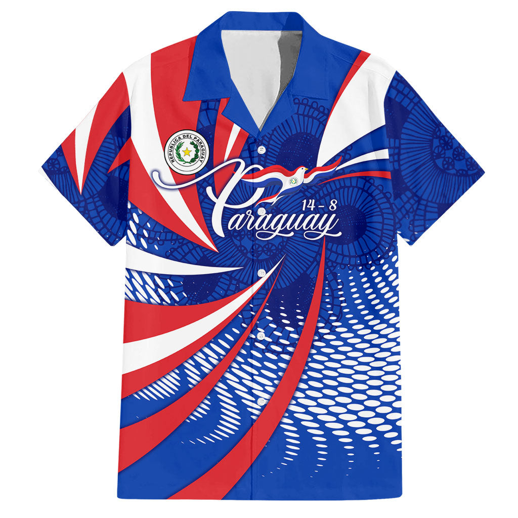 Paraguay Flag Day Hawaiian Shirt Patriotic Sunburst Traditional Ñandutí Lace