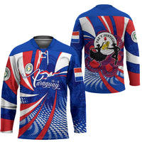 Paraguay Flag Day Hockey Jersey Patriotic Sunburst Traditional Ñandutí Lace