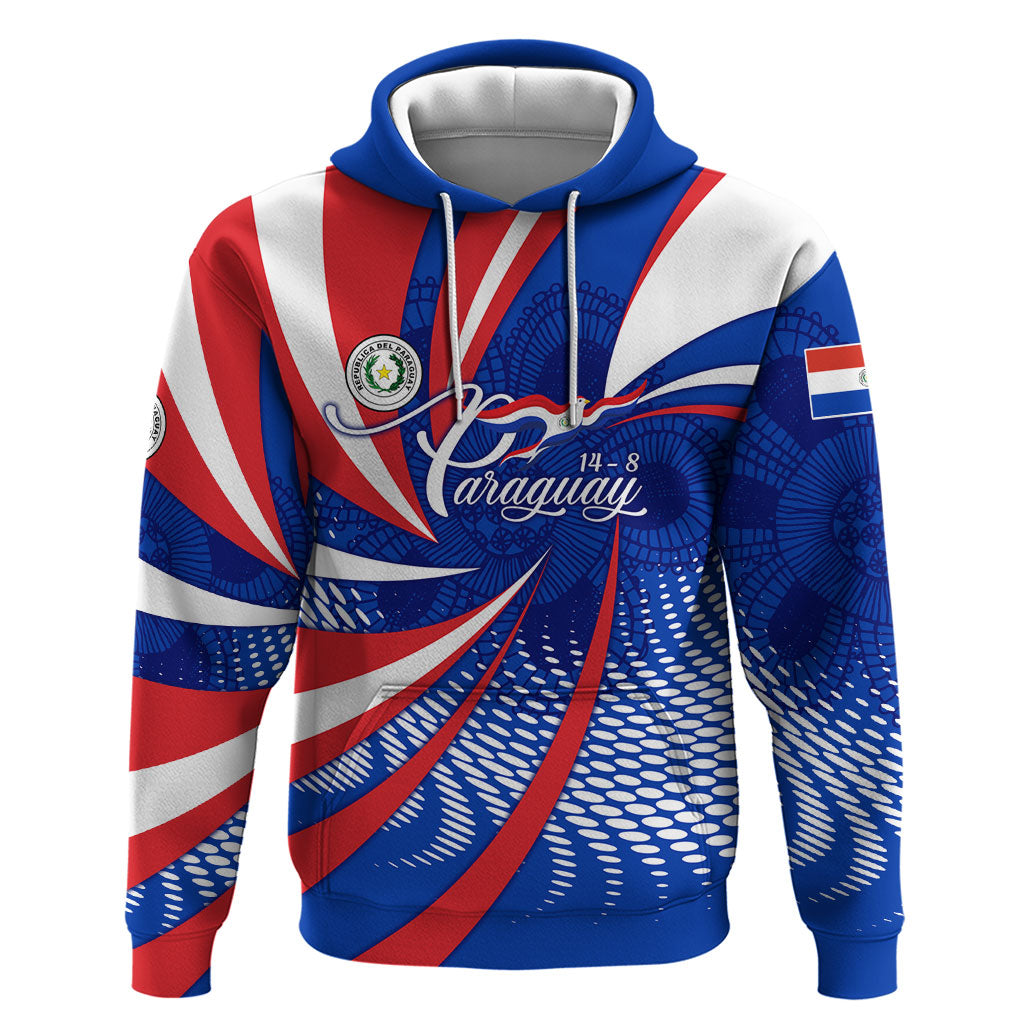 Paraguay Flag Day Hoodie Patriotic Sunburst Traditional Ñandutí Lace