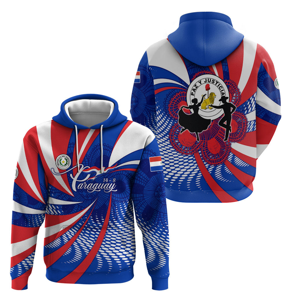 Paraguay Flag Day Hoodie Patriotic Sunburst Traditional Ñandutí Lace
