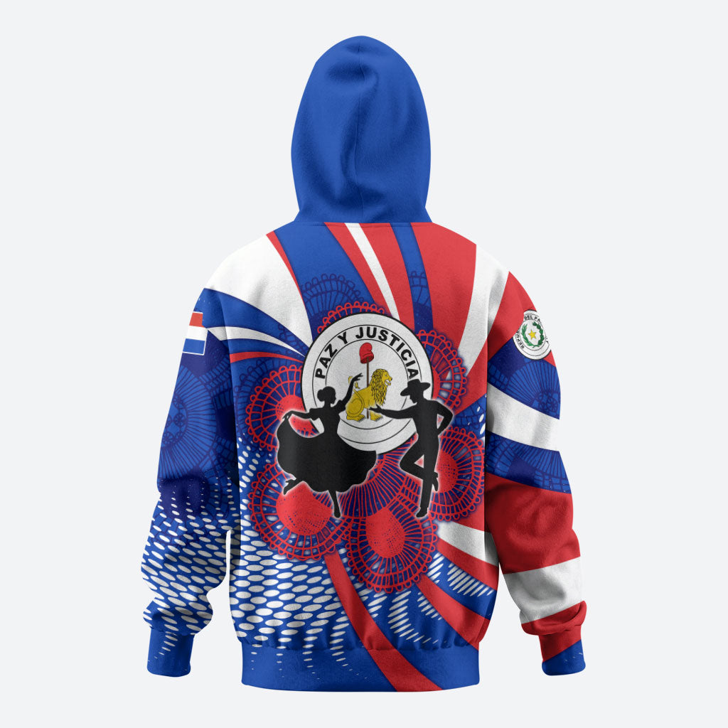 Paraguay Flag Day Hoodie Patriotic Sunburst Traditional Ñandutí Lace